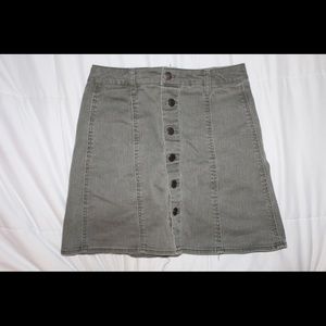 army green jean skirt